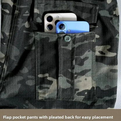 New Work Cargo Pant Men Wear-Resistant Stretch Tactical Trousers Casual Breathable Multi-Pocket Outdoor Waterproof Training Pant