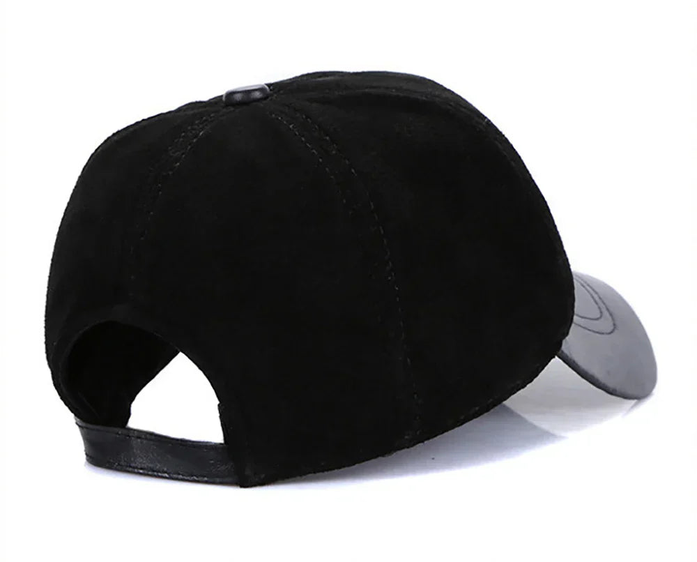 New 2026 Street Hip Hop Hat Leather Hat Fashion Adult Leather Hat Men's Warm Leather Baseball Cap Male Men Outdoor Windproof Hat
