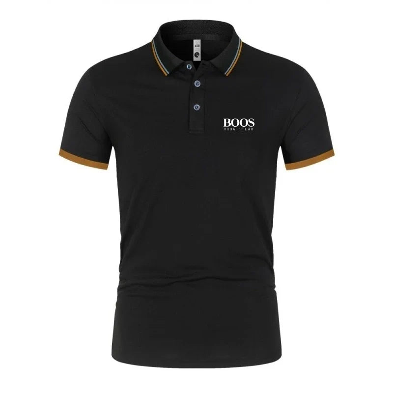 New men's high-quality short sleeved polo shirt, summer fashion, casual, comfortable, cool, breathable T-shirt top