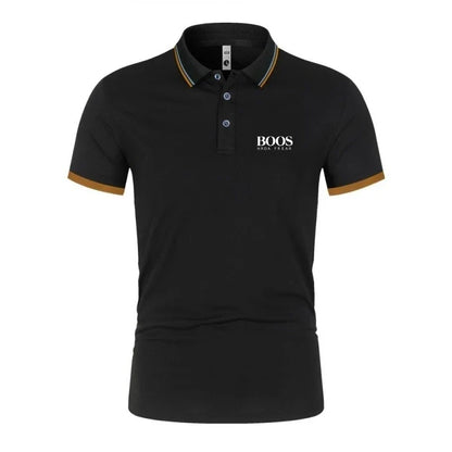 New men's high-quality short sleeved polo shirt, summer fashion, casual, comfortable, cool, breathable T-shirt top