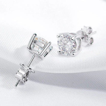 0.1-3CT Test Passed Moissanite Studs Earrings for Men Women S925 Silver Platinum Plated Bride Wedding Lab Diamond Studs