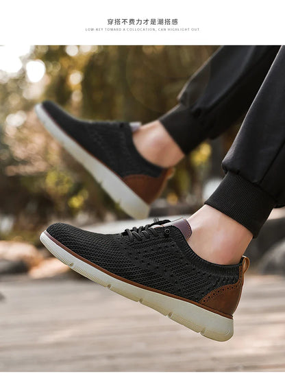 Large Size Comfortable Men's Shoes Light Fashion Casual Sports Shoes Breathable Flying Mesh Top Loafers