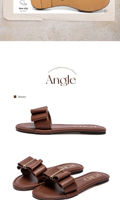 Slippers high quality PU flat women's shoes red shoes 2025 luxury brand new listing