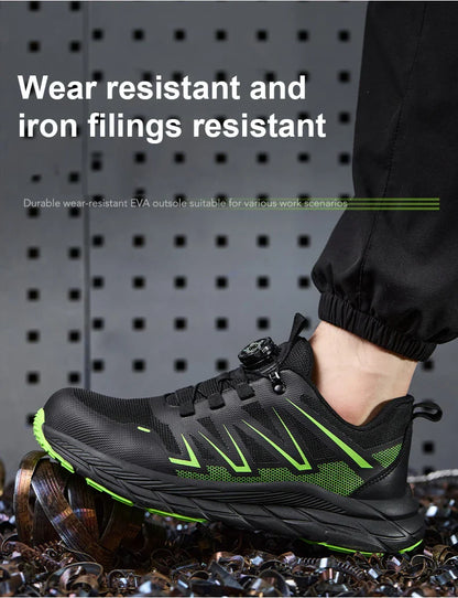 Safety Shoes Man Lightweight Steel Toe Shoes for Men Women Comfort Breathable Safety Shoes Man Indestructible Work Shoes Men ﻿