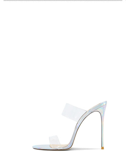 Pink Summer New Fashionable Open toed Sandals High Heels Women's Fine Heels Sharp Pointed Design Sensation Cool Slippers