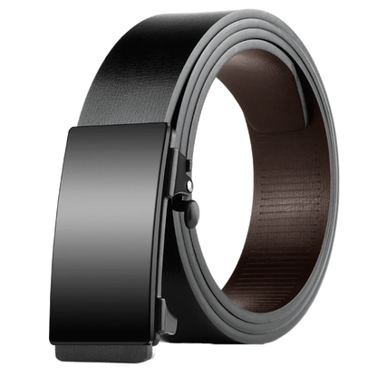 Men Leather Belt Black Metal Toothless Automatic Buckle Business Casual PU Leather Men's Fashion High Quality Belt