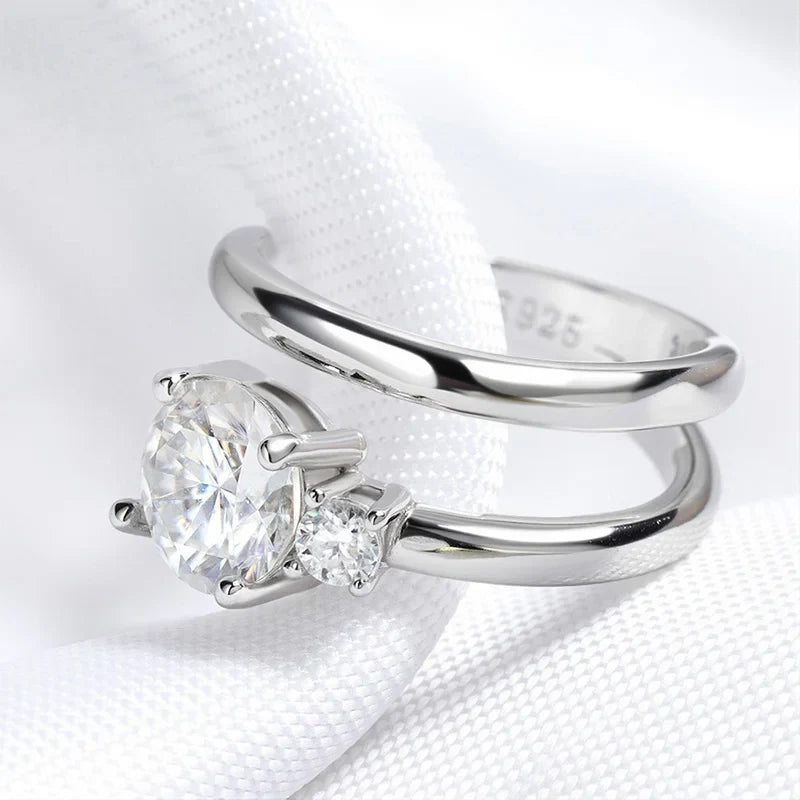 0.5ct Excellent Cut Moissanite Clip Earrings for Women Shine Double-layered Ear Clips Fine Jewelry S925 Sterling Silver