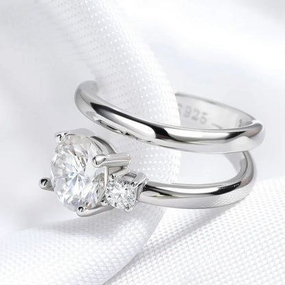 0.5ct Excellent Cut Moissanite Clip Earrings for Women Shine Double-layered Ear Clips Fine Jewelry S925 Sterling Silver