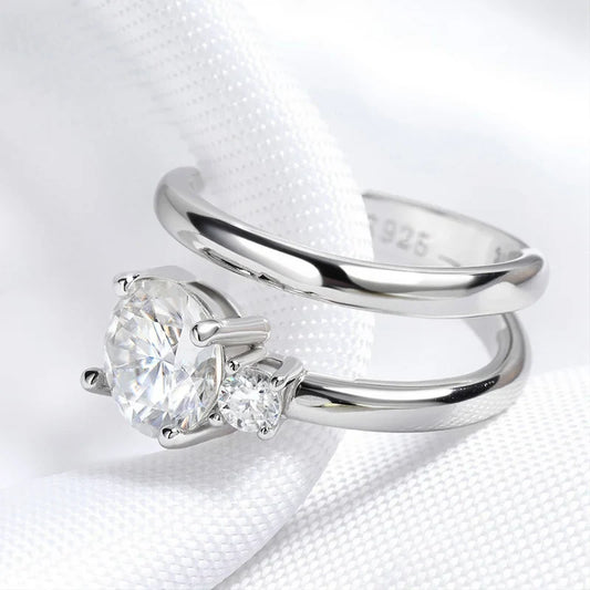 0.5ct Excellent Cut Moissanite Clip Earrings for Women Shine Double-layered Ear Clips Fine Jewelry S925 Sterling Silver