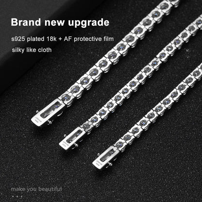 D VVS1 Moissanite Tennis Bracelet Original s925 Sterling Silver Plated 18k White Gold with GRA Bracelets for Women Man