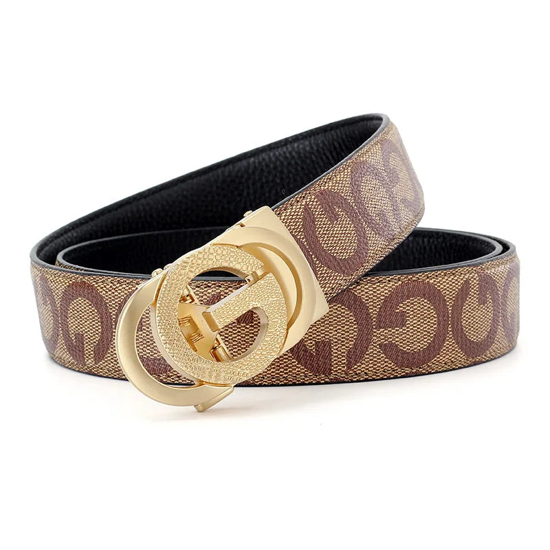 Top-quality cowhide and leather men's belt, fashionable and casual luxury brand jeans belt, multifunctional design men's belt