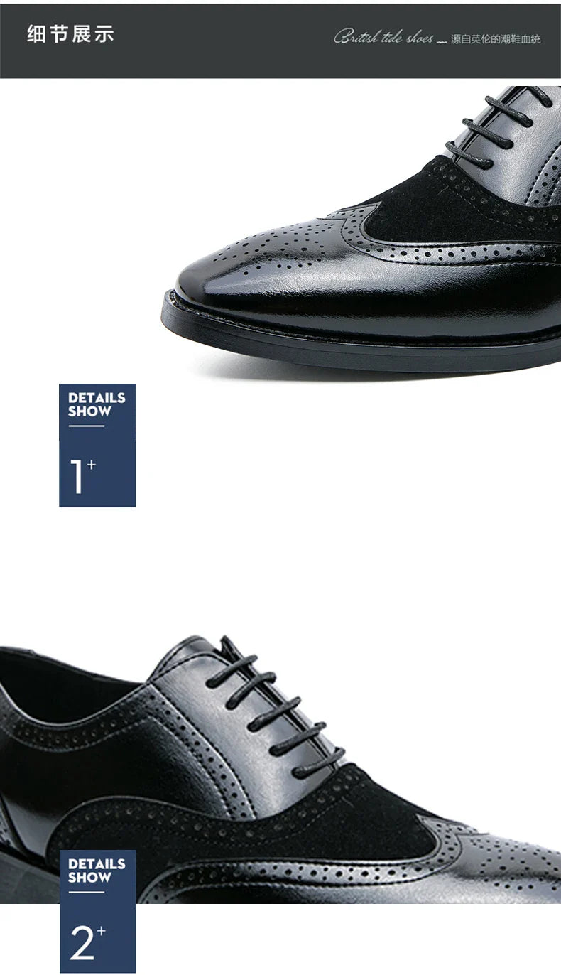 Trend Formal Brogues Social Office Shoes For Men Classic Casual Business Shoes Men High Quality Wedding Dress Shoes For Men