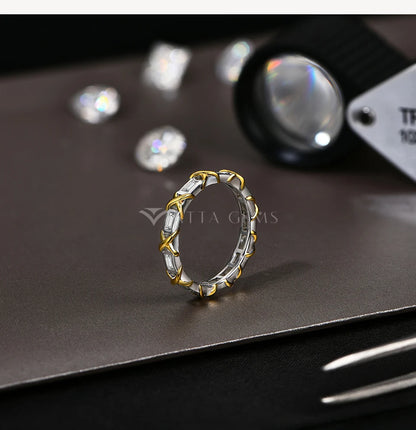 Moissanite Diamond Rings for Women Men D VVS1 Color Rectangle Cut S925 Sterling Silver Stackable Rings Wedding  Jewelry