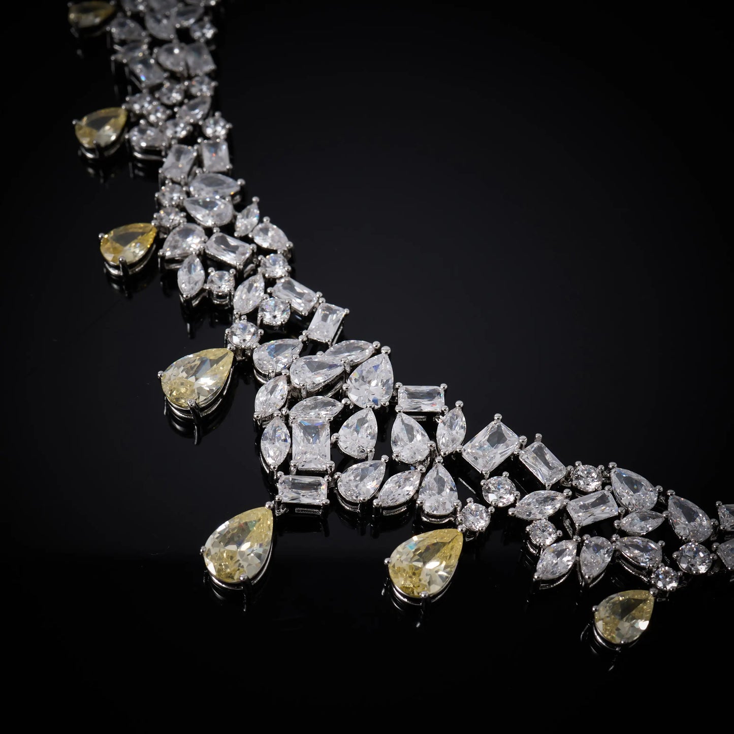 00073 Bridal Cubic Zirconia Necklace Set for Women Dubai Jewelry Sets  Wedding Jewelry Wedding & Engagement Accessories