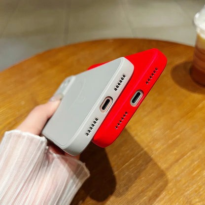 for iPhone 17 Pro Max 17 Air 17Pro Case Magnetic Cover for Mag-safe Liquid Silicone Velvet Lining All-round Camera Protect Shell