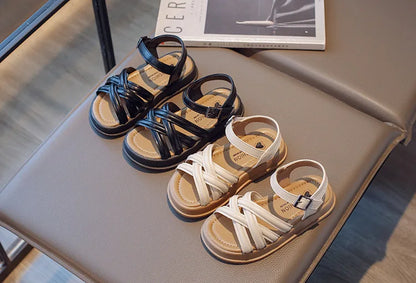 2026 Elegant Summer New Style Korean Version Princess Children's Sandals Elegant Open Toe Stylish Versatile Cute Student Sandals