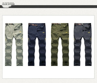 Longe Summer Quick Dry Hiking Pants Men Stretch Waterproof Tactical Pants Zipper Pockets Trousers Lightweight Fishing Pants