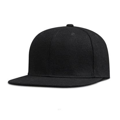 Woolen Winter Full Closed Fitted Cap Hat New York Size Trucker Men Bill Hip Hop Solid Baseball Blank Flat Visor Brim Era