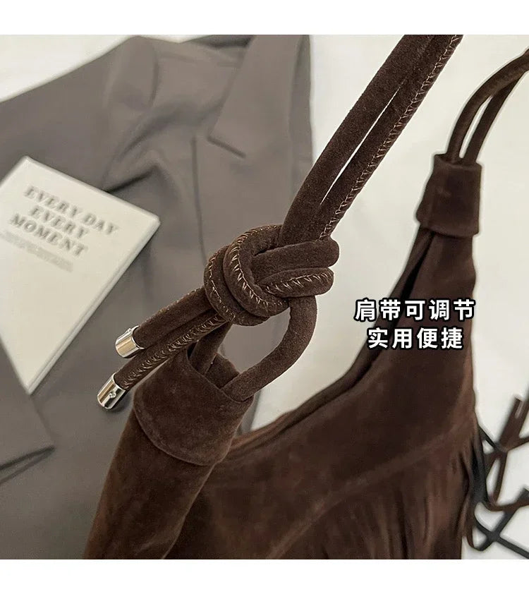 Fringed Interior Compartment Tote Bags Sewing Thread Large Capacity 2024 Hot Sale Bags for Women Zipper Pu Women's Handbags