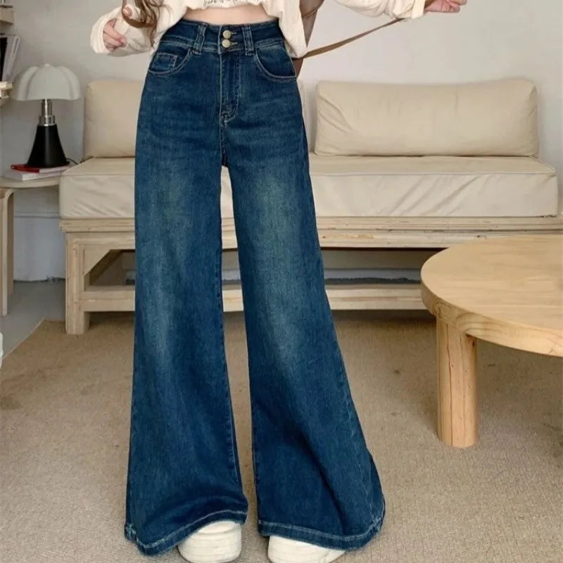 High Waist Jeans Wide Leg Loose Fit 2025 Fashion Denim Trousers Comfort Stretch Bootcut Pants for Women Casual Wear Everyday