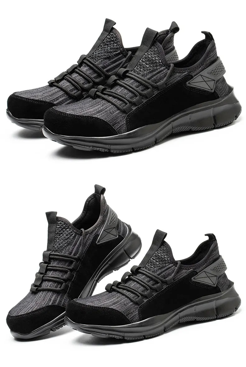 Work Sneakers Men Safety Shoes Construction Steel Toe Work Shoes  Lightweight Safety Boots Anti-Puncture Working Sneakers Kevlar