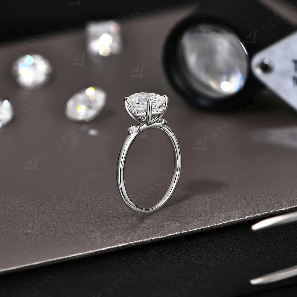 2CT Oval Cut Moissanite Solitaire Ring for Women Lab Grown VVS1 Diamond 9*7mm S925 Silver 18K Gold Wedding Fine Jewelry