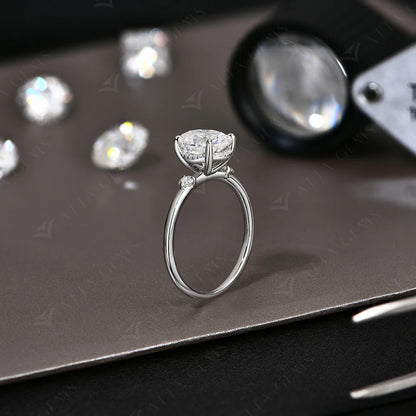 2CT Oval Cut Moissanite Solitaire Ring for Women Lab Grown VVS1 Diamond 9*7mm S925 Silver 18K Gold Wedding Fine Jewelry