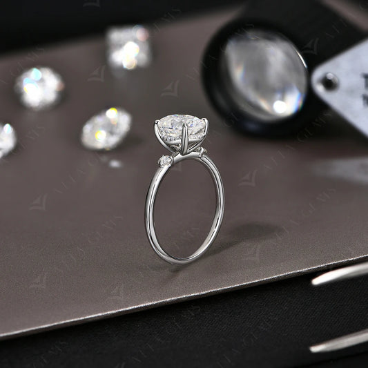 2CT Oval Cut Moissanite Solitaire Ring for Women Lab Grown VVS1 Diamond 9*7mm S925 Silver 18K Gold Wedding Fine Jewelry