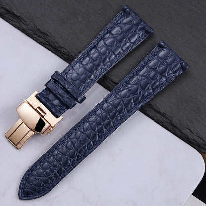 High quality Two-sided Crocodile Skin leather watch strap Butterfly clasp 19mm 20mm 21mm 22mm men metal Watchband soft bracelet