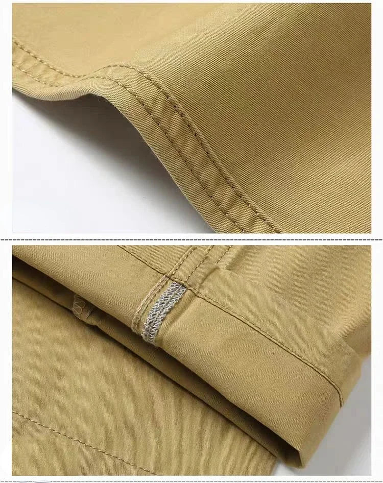 Mens 100% Cotton Summer Thin Pants Autumn Suit Pant Slacks High Waist Straight Loose Bland Solid Business Casual Pants Gozbkf