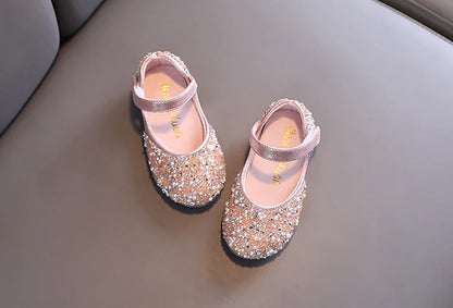 2026 Girls Princess Shoes Spring Children Bow Shoes Leather Shoe Kids Dance Shining Toddler Rhinestone Birthday Party Shoes