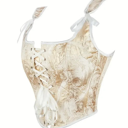 This printed double shoulder strap can be tied with a bow It's a sexy strapless and body-shaping top for women