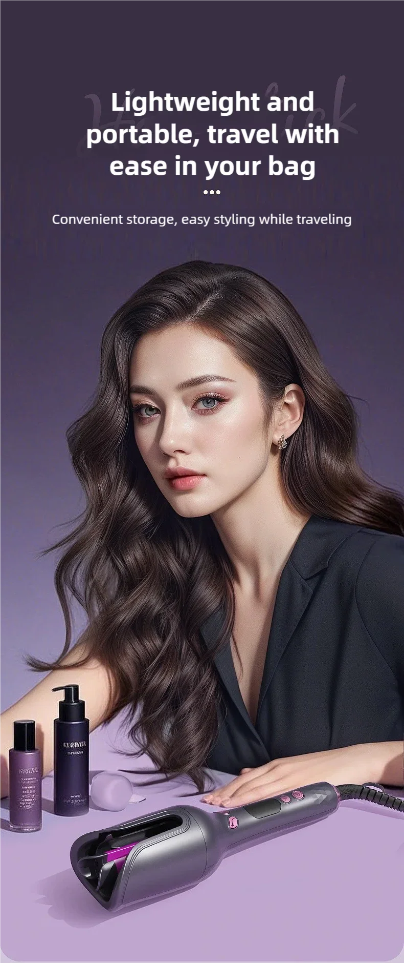 32MM Electric Rotary Curling Iron Automatic Hair Curler Negative Ion Air Rotating Curling Bar Professional Styling Tool