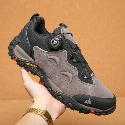 Leather Shoes for Men, Outdoor Hiking Shoes, Tourist Trekking Sneakers, Mountain Climbing Trail Jogging Shoes, Turnbuckle