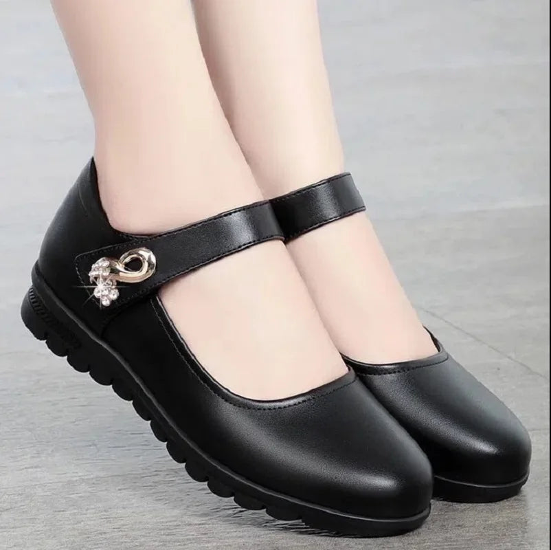women fashion round toe buckle strap patent leather office high heel shoes lady classic wine red shoes  ba05