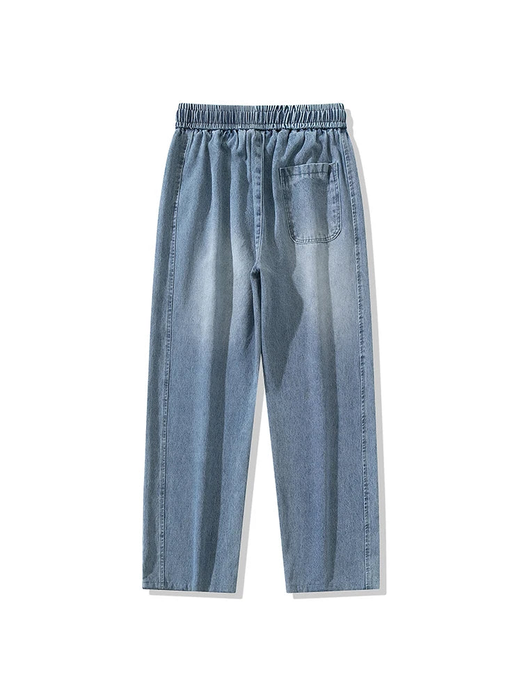 Spring Autumn Baggy Jeans Men Trousers Wide Leg Straight Denim Pants Daily Streetwear Loose Casual Jeans Asian Size L-6XL