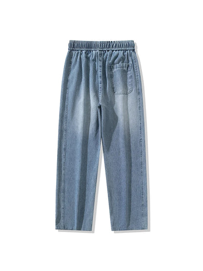 Spring Autumn Baggy Jeans Men Trousers Wide Leg Straight Denim Pants Daily Streetwear Loose Casual Jeans Asian Size L-6XL