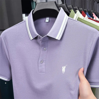 100% cotton luxury brand short sleeve polo shirt men new classic pony embroidery summer T-shirt high-end fashion casual Paul top