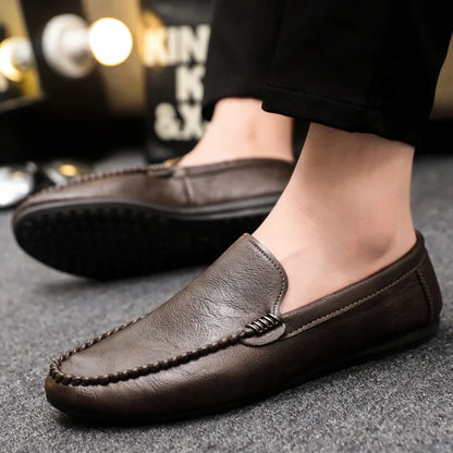 Genuine Leather Breathable Slip on Men Driving Shoes Luxury Brand Italian Men Loafers Men Casual Shoes Moccasins Chaussure Homme