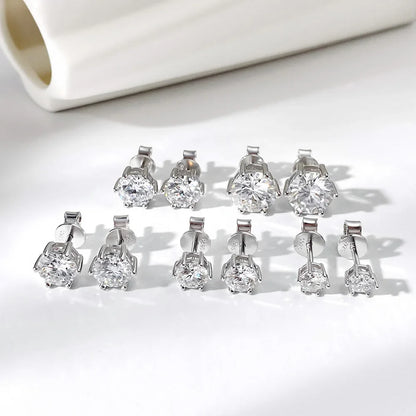 0.3-2 Carat Moissanite Stud Earrings S925 Silver Lab Diamond Earrings For Women Man Party Fine Jewelry
