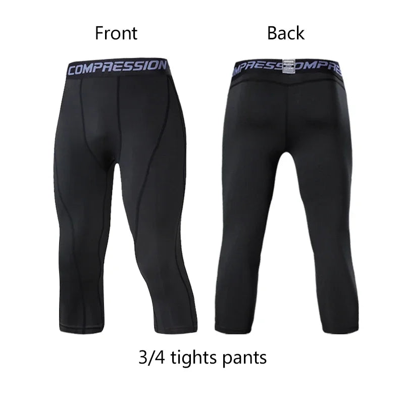 Men's Compression Pants for Running Cycling Basketball Soccer Elasticity Sweatpants Fitness Tights Legging Trousers Rash Guard