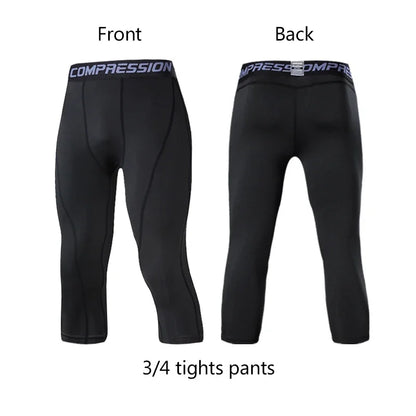 Men's Compression Pants for Running Cycling Basketball Soccer Elasticity Sweatpants Fitness Tights Legging Trousers Rash Guard