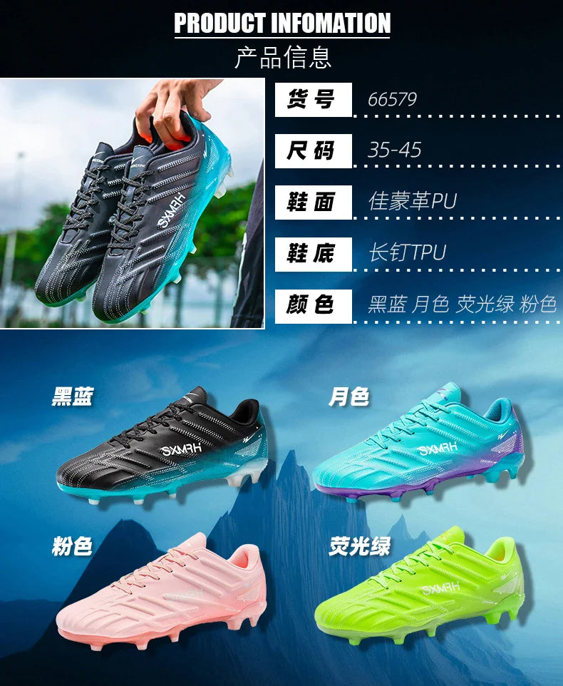 Double Star 2026 New Football Shoes, AG Long Stud for Kids, Primary Students, Teenagers and Adults, Professional Match & Trainin