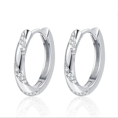 Women Valentine's Day 18K White Gold Wedding Hoop Earrings Girl 0.348CT Moissanite Diamond Daughter PT950 Platinum Birthday Gift