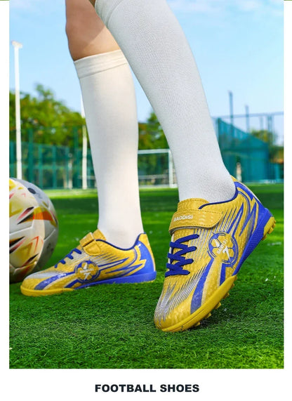 Kids Football Shoes Turf Soccer Cleats Non Slip Lightweight Training Sneakers Indoor Outdoor Futsal Boots Breathable Boys Girls