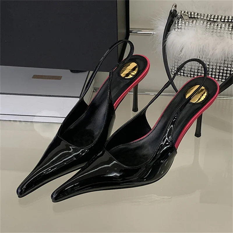 2026 Spring Fashion Sexy Pointed Toe Pumps Women Elegant Thin Heels Wedding Mule Ladies Shoes Zapatos De Mujer
