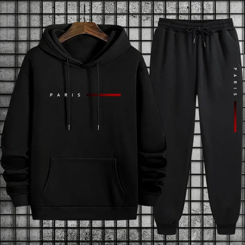 Men's Tracksuit Hoodies Pants Plus Size Autumn Winter Daily Casual Sporty Jogging Suit Fashion Sweatshirt Outfit Male Sports Set