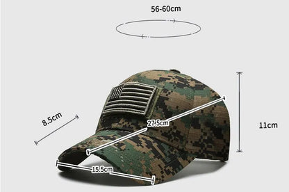 American Flag Camouflage Sticker Embroidered Baseball Cap Net Hat Men's Outdoor Velcro Cap
