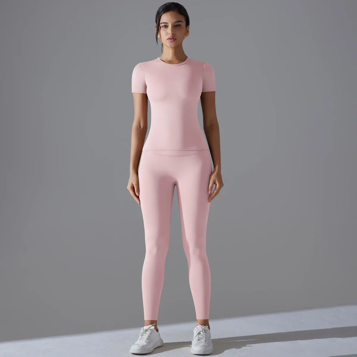 Quick-Drying Gym Leggings Set Yoga Suit Sports Set Sleeve Breathable Stretchy GYM Yoga Slim Fitness Active Top Tight Yoga Pant