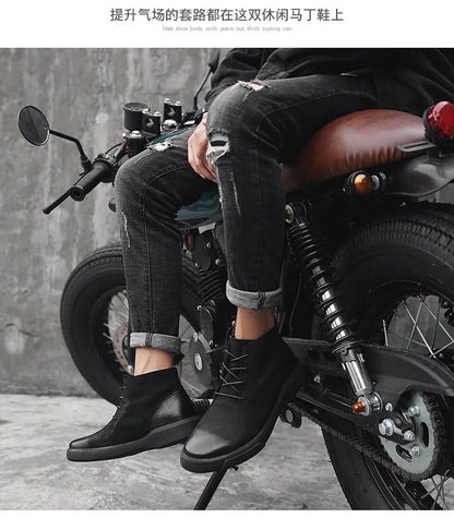 Men's Chelsea Cotton Boots Winter Men's Genuine Leather Shoes High Top Men Plush Sapato Social Masculino Zapatos Para Hombres